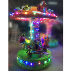 3 seats small rabbit carousel with cute cartoon design for kids indoor playground