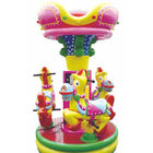 3 seats donkey merry go round with cute cartoon design for kids amusement park