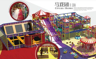 China Indoor soft playground in fantastic colors design and games for kids in circus theme factory