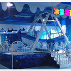 Blue color good fiberglass quality pirate ship for amusement park family fun