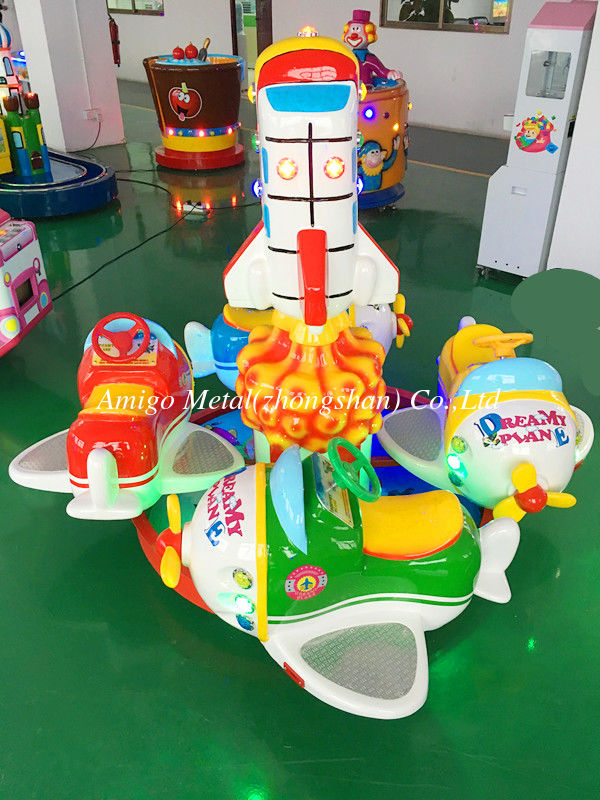 White color Dreamy Plane Helicopter for young kids baby rotating car