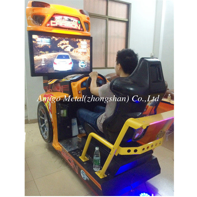 Arcade game yellow color fiberglass material high definition LCD racing simulation need for speed