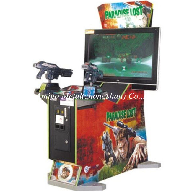 Arcade game red color fiberglass material high definition LCD shooting simulation