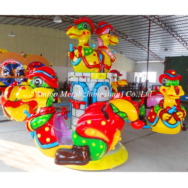 Yellow color dragon helicopter ride  for kids funny lifting and rotating game machine