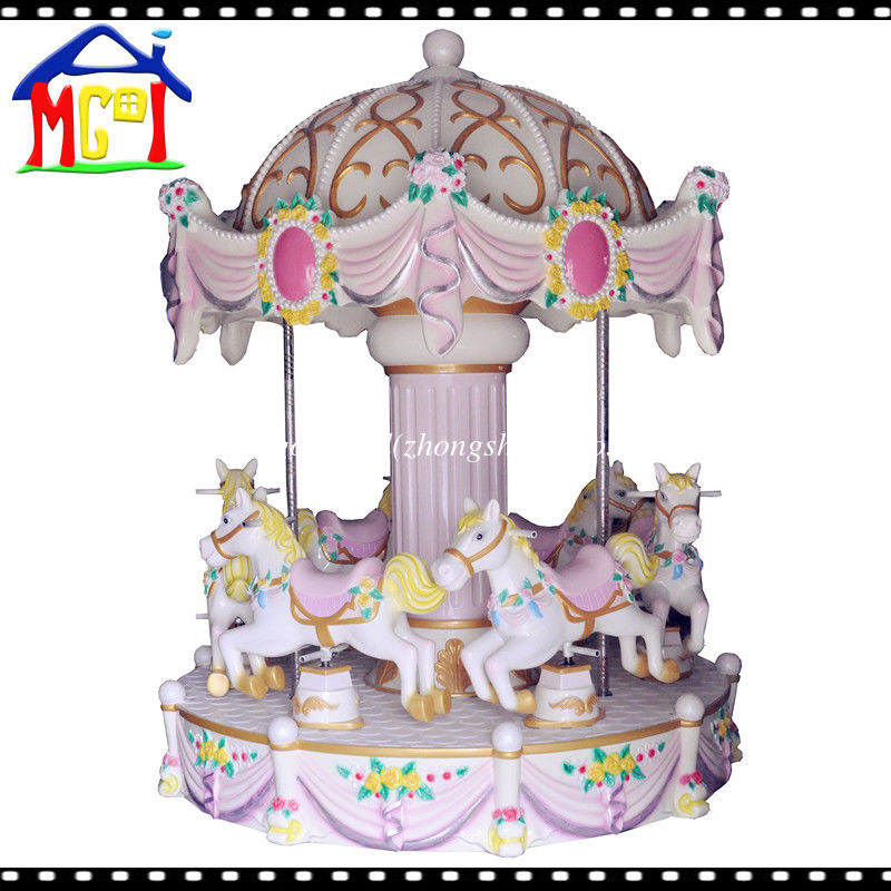 Kiddie horse ride merry-go-round carrousel 6 seats girls game for amusement park